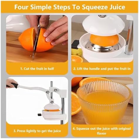 Miniatura 5 de Exprimidor manual comercial de cítricos, máquina exprimidora de prensa manual para limón, naranja y lima, herramienta multifuncional de prensa de