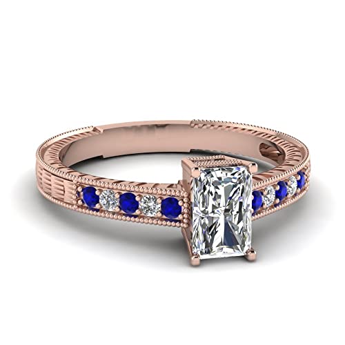 Bague en diamant ajustable taille 47 à 70 résistant au ternissement | Or rose antique