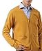 QUALFORT Men's Cardigan 100% Cotton Sweater V-Neck Button Down Knitted Outerwear with Pockets Fashion 2026 Mustard X-Large