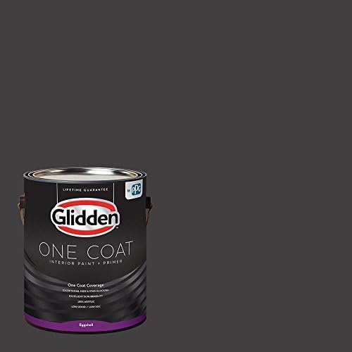 Glidden Interior Paint + Primer: Black/Black Magic, One Coat, Eggshell, 1-Gallon