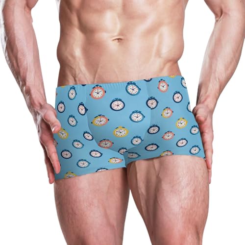 Cute Clock Mens Swim Trunk Swimwear Bathing Suit Swim Brief Square Leg Board Short S B04049262