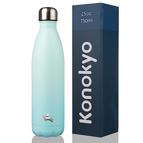 Image of Konokyo Insulated Water Bottles,25 oz Double Wall Stainless Steel Vacumm Metal Flask for Sports Travel,Mint