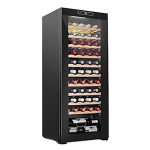 Schmecke 55 Bottle Compressor Wine Cooler Refrigerator | Large Freestanding Wine Cellar | 41f-64f Digital Temperature Control Wine Fridge For Red, White, Champagne or Sparkling Wine – Black