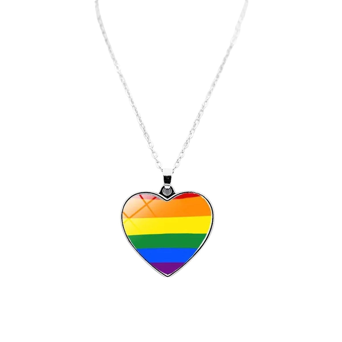 MOCHAMIK Neu für Trendige 2026 LGBT Gay Rainbow Pride Flag Halskette Männer Frauen Lesben Bisexuell Transgender Symbol Glas Anhänger Paar Liebhaber Geschenk Schmuck Modeaccessoires Kreativ