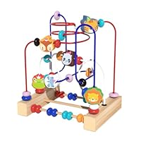 Nuytghr Wooden Bead Maze Puzzle, Animal Track Toy, Portable Educational Game, Wooden Material Build, Preschool, for Toddler, Boys, Girls, Early Learning, Sensory, Activity, Table Use