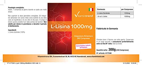 L-lysine 1000mg Tablets -veganistisch - Image 7