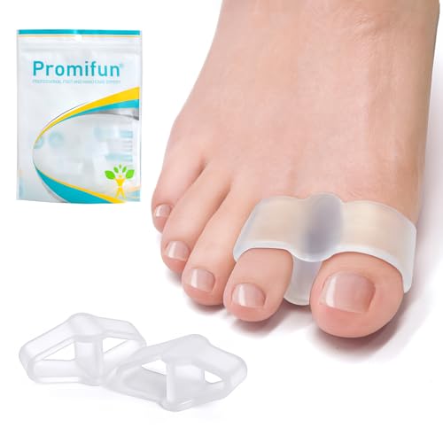Image of Promifun Gel Toe Corrector, 16 Pack of Toe Separators with 2 Loops, Big Toe Spacer for Bunion Pain and Overlapping Toe - Clear