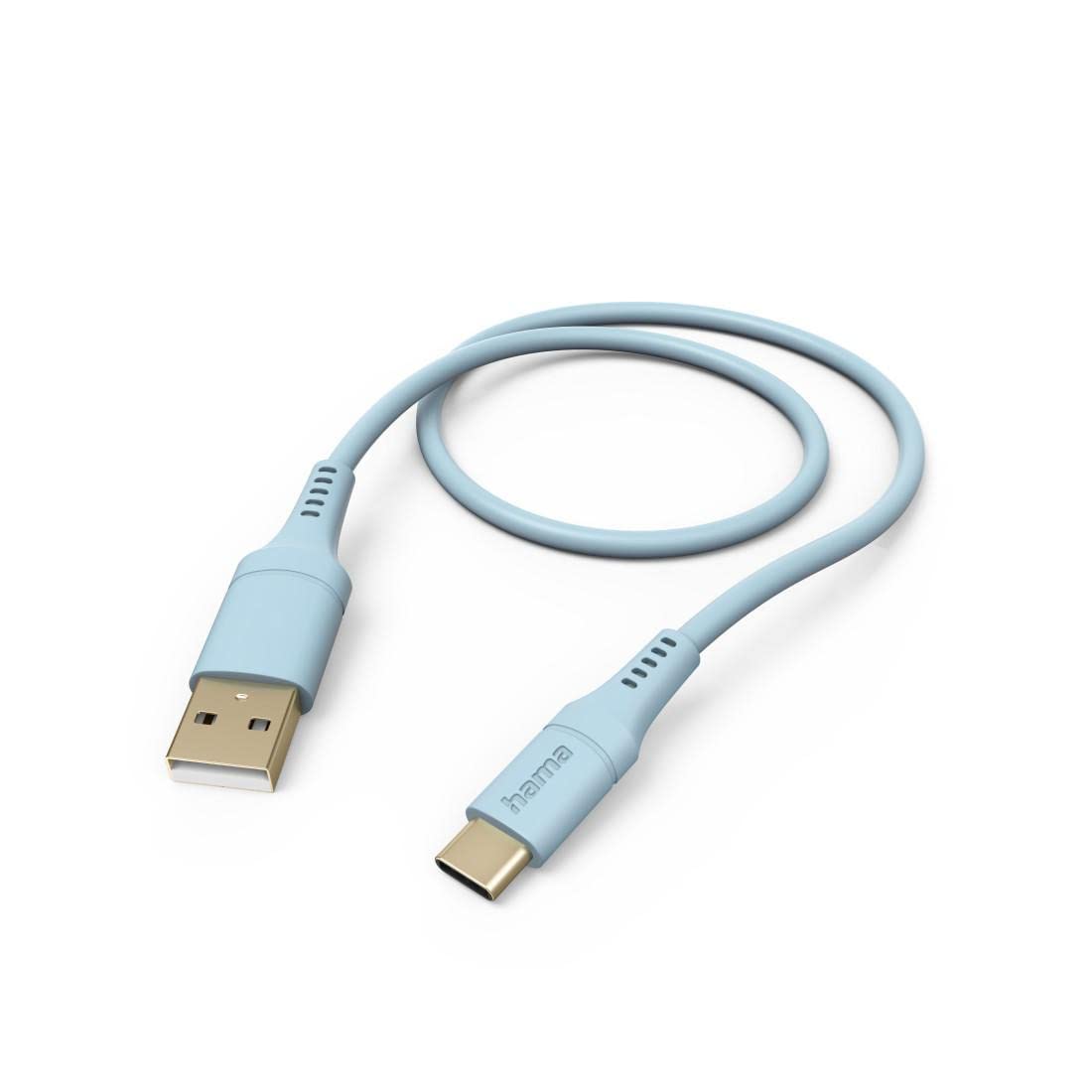 Hama Ladekabel Flexible USB-A Auf USB-C, 1,5m, Schwarz – Schnellladung, Silikon-Ummantelung | Mit Knickschutz, Vergoldeten Steckern