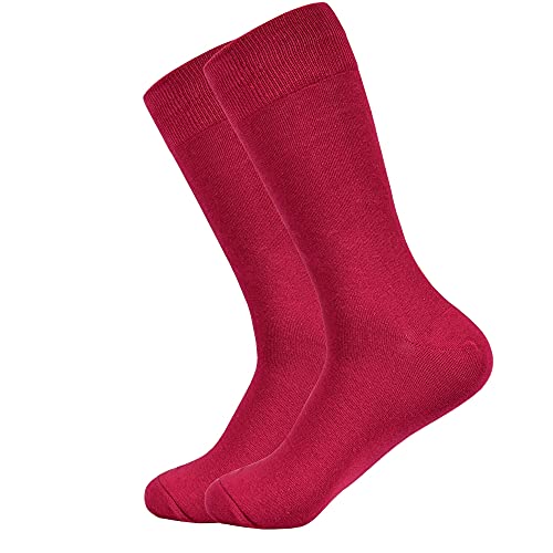 Men's Dress Socks - Colored Cotton Crew Solid Color Socks 10 Pack, Size(8-13)4