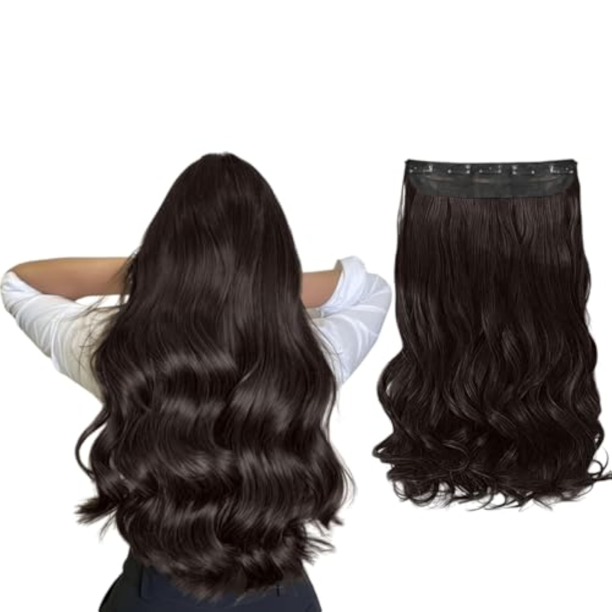 Long Curly Wavy Hair Extension for Women, 22 Inches