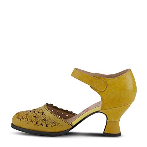 Image of Spring Step L'Artiste Visionary Pump Shoes for Women | French Inspired Hand Painted Leather D'Orsay High Heels for Women with Ankle Strap