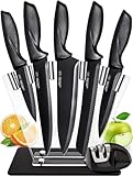 Home Hero Ultra-Sharp Stainless Steel Kitchen Knife Set - Chef Knives Set (7 pcs Set - Black with Knife Block)