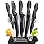 7 Pcs Set - Black With Knife Block