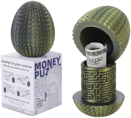 Galapopo Money Puzzle Box for Cash Gift, 4 Unique Internal Designs Maze Egg