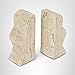 Creative Co-Op Decorative Travertine Wave Bookends, Natural, Set of 2