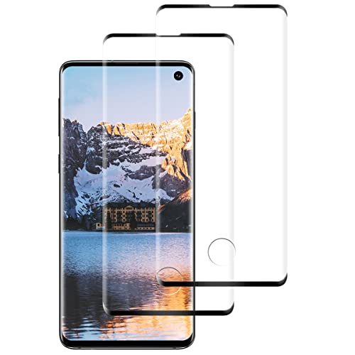 Vkaiy Paquete de 2 protectores de pantalla para Samsung Galaxy S10, película de vidrio templado 9H, cobertura completa 3D, sin burbujas, antiarañazos, protector de pantalla S10
