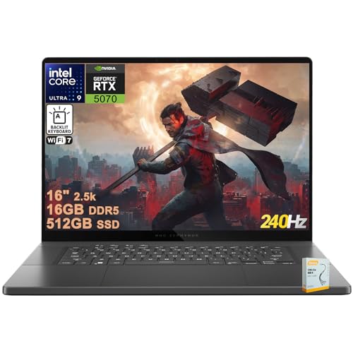 Image of ASUS ROG Zephyrus G16 Gaming AI Laptop | 16 inch 2560x1600 OLED 240Hz 500nits | Intel 16-core Ultra 9 285H | 16GB DDR5 512GB SSD | GeForce RTX 5070 798 AI TOPS | Backlit Thunderbolt Win11 w /DLCA Accessory
