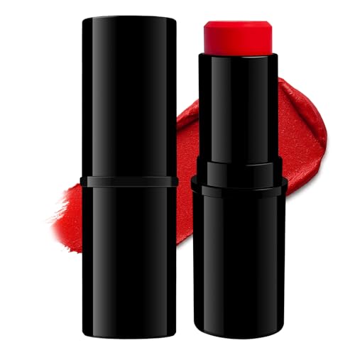Janwana Red Face Body Paint Stick Full Coverage Cream Waterproof Non-Toxic Face Painingt for Halloween Softball Baseball Football Events Eye Black Skull Clown Cosplay SFX Makeup Costume Party