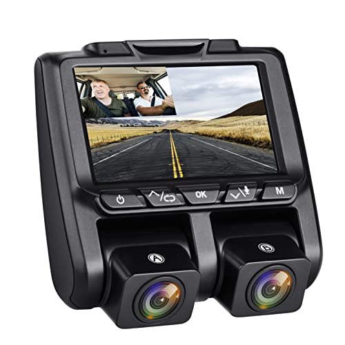 Volaylink Dashcam Voiture Avant Intérieur 1080P, 2 Double Caméra Embarquée Voiture avec Mode Stationnement, Dash Cam Grand Angle 170°,G-Capteur, Vision Nocturne, WDR, Enregistrement en Boucle
