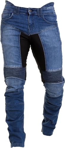 Rider Protec® Motorradjeans für Herren Sportliche Motorradhose mit Hüft- und Knieprotektoren, Motorradhose mit schützendem Aramidfutter Bikerhose für Rennfahrer RP-023