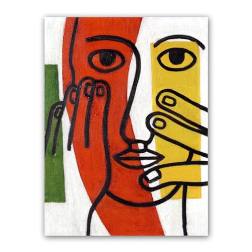Décoration murale moderne avec affiche toile art abstrait tête femme