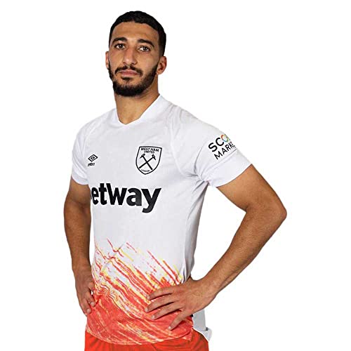 West Ham United FC Mens 22/23 Umbro Third Jersey (L) (White/Orange)