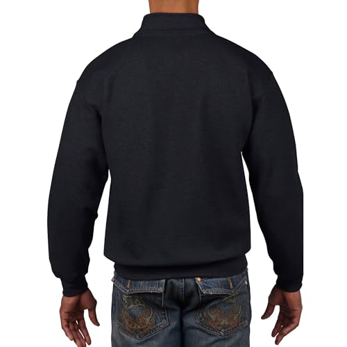 Gildan Adult Fleece Quarter-Zip Cadet Collar Sweatshirt, Style G18800, Black, X-Large - image 2
