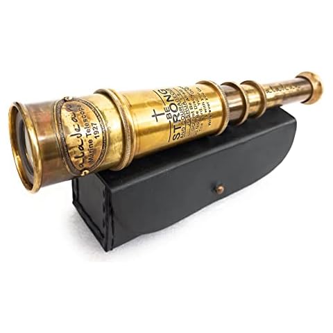 Vintage Spyglass Telescope 16" Inspirational Gifts for Boys - Be Strong & Courageous Engraved Uplifting Pirate Spyglass Gift Cover