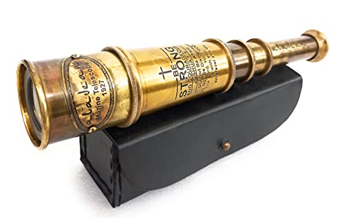 Vintage Spyglass Telescope 16" Inspirational Gifts for Boys - Be Strong & Courageous Engraved Uplifting Pirate Spyglass Gift by ALADEAN - Used condition - US$44.59