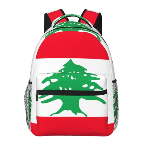 Mochila para laptop EdWal de viaje impermeable con bandera de Líbano para escapadas de senderismo