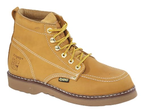 Rhino 62M26 6 inch Moc Toe Leather Work Boot - Tan