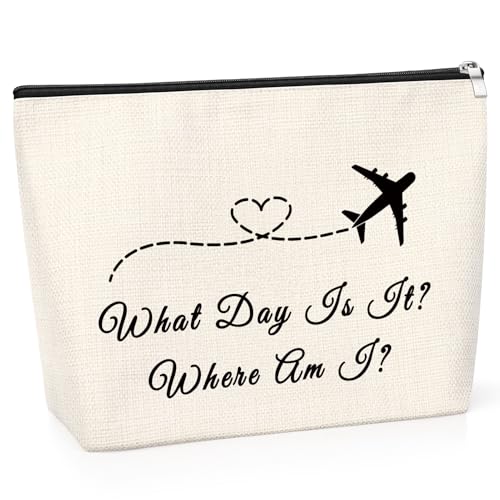 Flight Attendant Gift Makeup Bag Gifts for Traveling Airline Stewardess Flight Attendant Graduation Gifts Thank You Gifts for Flight Crew Flight Student Graduation Presents Travel Zipper Pouch