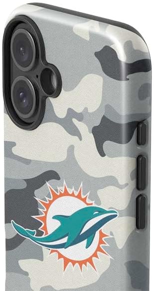 Skinit Impact Phone Case Compatible with iPhone 16 - Officially Licensed NFL Miami Dolphins Camo Design