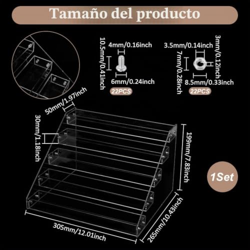 Miniatura 3 de Unicraftale Soporte De Presentación De Cd Con 5 Niveles De Acrílico Transparente, Soporte Para Cd, Organizador De Almacenamiento De Cd, Soporte Para Fundas De Dvd, Organizador Para Hasta 32 Fundas De