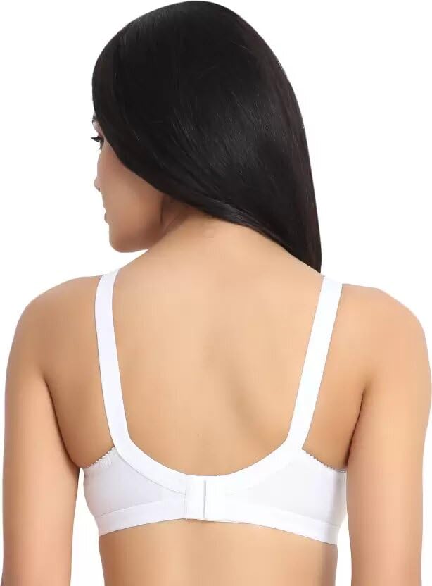Image of ELEG & STILANCE Women's Cotton Plus Size Minimizer Bra Non-Padded Big Bust Support with Adjustable Straps Soft & Comfortable Everyday Bra