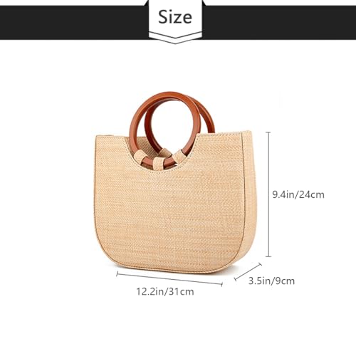 MYSNKU Summer Straw Tote Bag for Women Large Woven Beach Bag Handmade Straw Handbag for Travel Holiday2