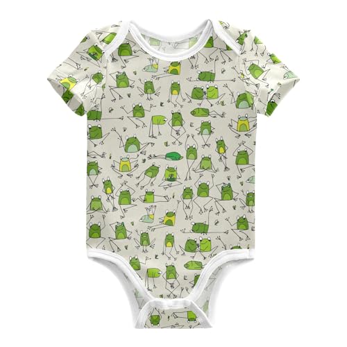 Image of Sletend Unisex Baby Short Sleeve Bodysuits Boy Girl Cotton Newborn Outfit Clothes 0-24 Months