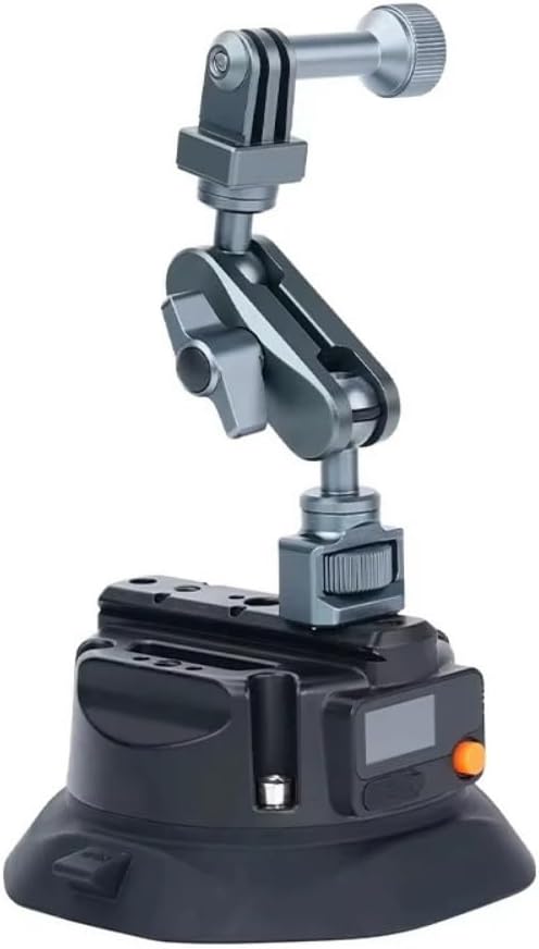 Yantralay Electric Suction Cup Camera Mount | 4.5” Vacuum Base with Digital Display | USB-C Rechargeable Mount for DSLR & Action Cameras