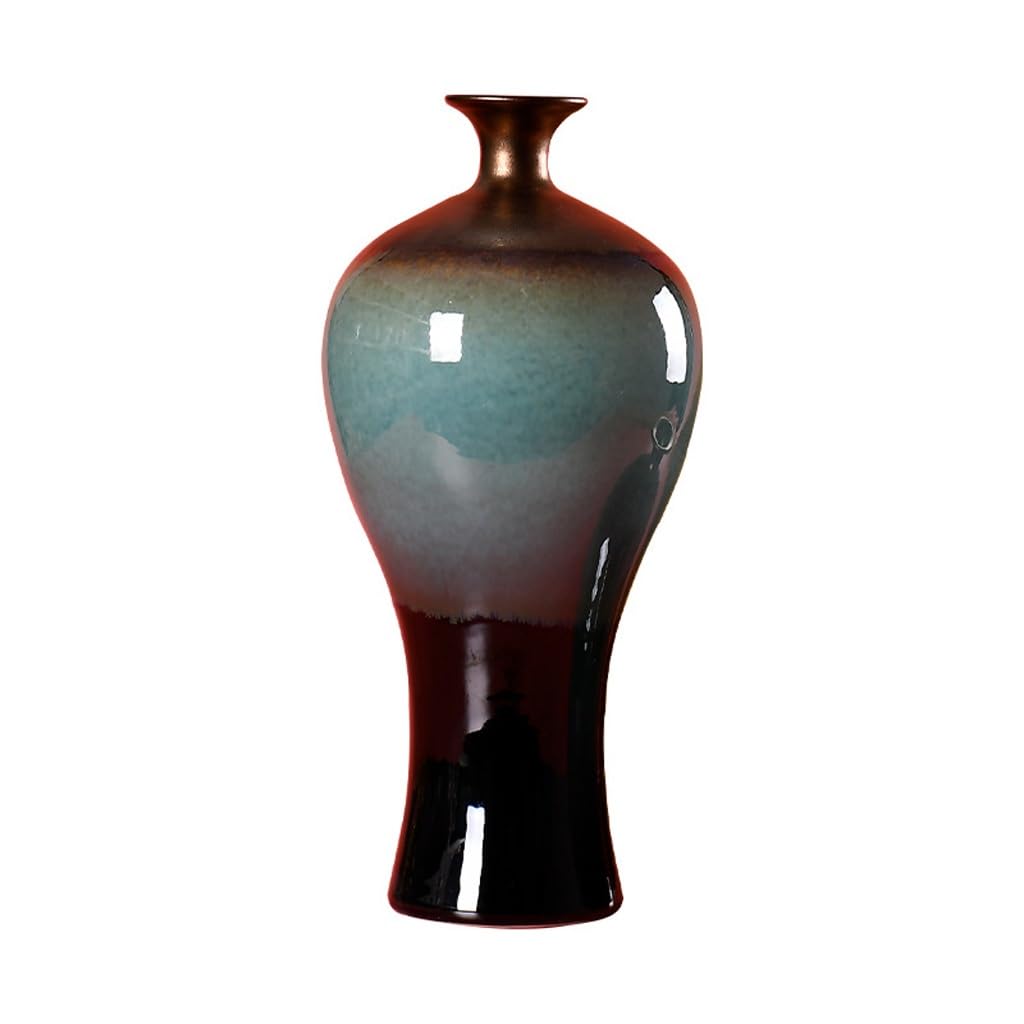 Blumenvase Keramikvase Ornamente, getrocknete Blumen Wohnzimmer Keramik, Blumenarrangement dekorative Vase, Balkon Wohndeko