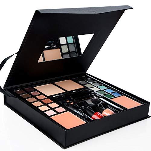ASSR All-in-One Makeup Kit, Starter Makeup Artist Set 24 Colors Eyeshadow Palette,2 Foundations,2 Blush,2 Brow Brush,1 Mascara,2 Eyeliners,2 Lipsticks,2 Nail Polishes,1 Eye Shadow Brush,1 Mirror