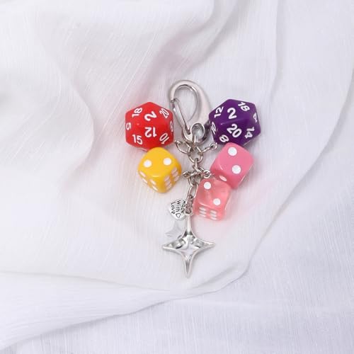 Image of 8 Ball Dice Charm Keychain - Cute Bag Purse Handbag Accessories - Y2K Aesthetic Key Chain for Women Men