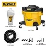 DEWALT Dust Separator with 6 Gallon Poly Tank, 99.5% Efficiency Cyclone Dust Collector, High-Performance Cycle Powder Collector Filter, DXVCS002, Yellow