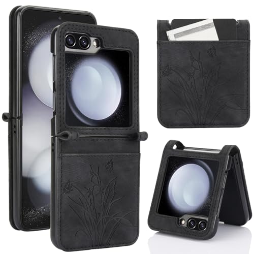 Coque Samsung Z Flip 5 YM004 UK Noir : Étui de protection rigide pour téléphone pliable