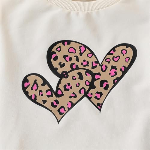 Image of OLMRJKD Kids Toddler Girls Clothes Figure Graphic Drop Shoulder Top Pullover Spotted Print Pants Fall Winter Outfit Set
