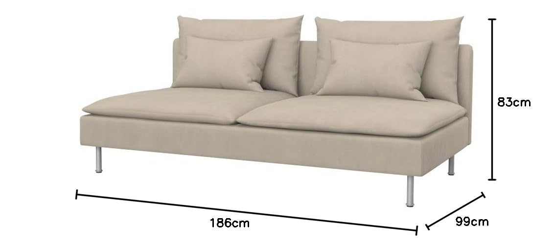 Soferia Housse de Rechange Compatible pour SODERHAMN revêtement Module 3 Places, Tissu Majestic Velvet Beige (RÉSISTANT AUX Taches et HYDROPHOBE), Beige