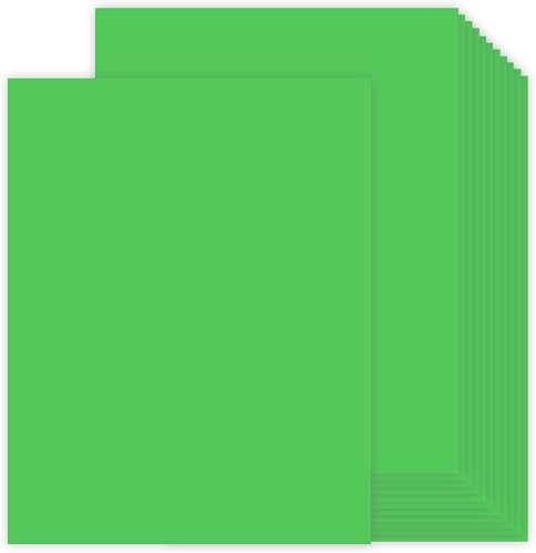 Pikalon 30 hojas de cartulina verde de 8.5 x 11 pulgadas, 67 libras6.35 ozm, papel de alta calidad para tarjetas de niños, manualidades, decoración