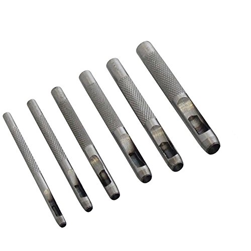 Fustelle Set 6 PZ in Metallo per Cuoio Stoffa PLASTICA Legno Set 6 PZ PUNZONI