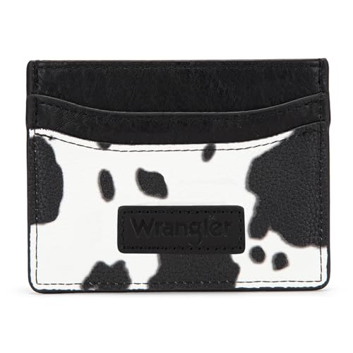 Image of Montana West X Wrangler Credit Card Holder for Women Cow Print Rfid Blocking Slim Thin Credit Card Wallet Small Credit Card Organizer for Ladies Female