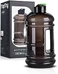 Bouteille d'eau à moitié Gallon, 2.2L Bouteille d'eau de gymnastique de grande capacité avec poignée et sangle, bouteille de gym pour entraînement, camping, vélo