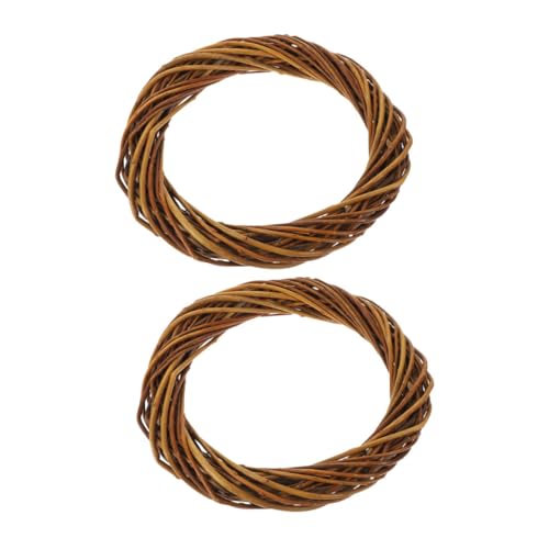 OUNONA 2piezas Aro De Sauce De Mimbre Natural para Decorar Puertas y Ventanas Manualidades Guirnalda De Mimbre